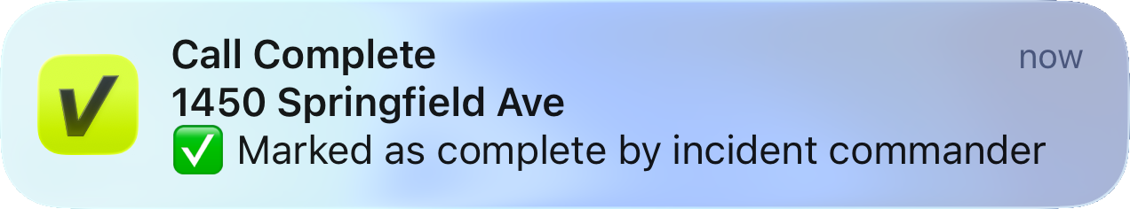 Push notification — status change